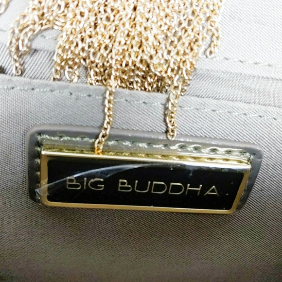 Big Buddha Quilted Shiny Pewter Patent Lthr Bag - Picture 5 of 7